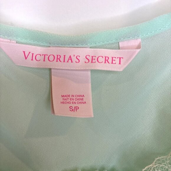 Victoria's Secret Mini Nightie Sz S Babydoll Lace Coquette Cottagecore Green - Picture 8 of 9